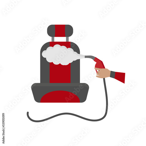 Obraz na płótnie Car seat cleaning service color flat icon w salonie
