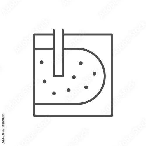 Underground well line outline icon