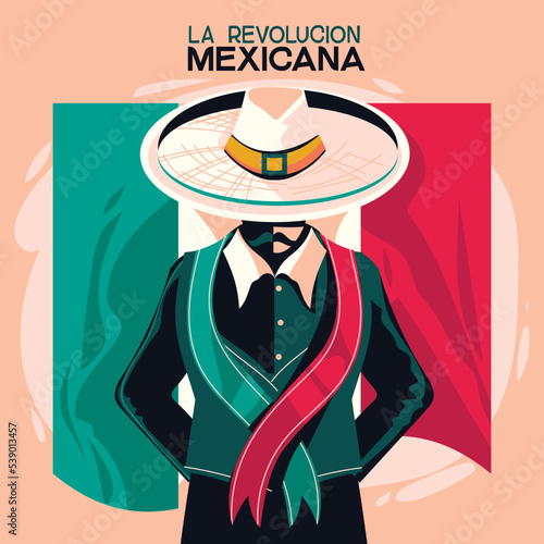 Revolucion Mexicana  mean Mexican Revolution Concept Illustration