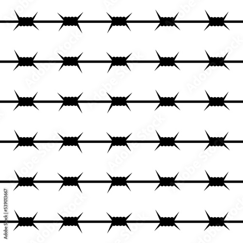 Barbed wire isolated on white background