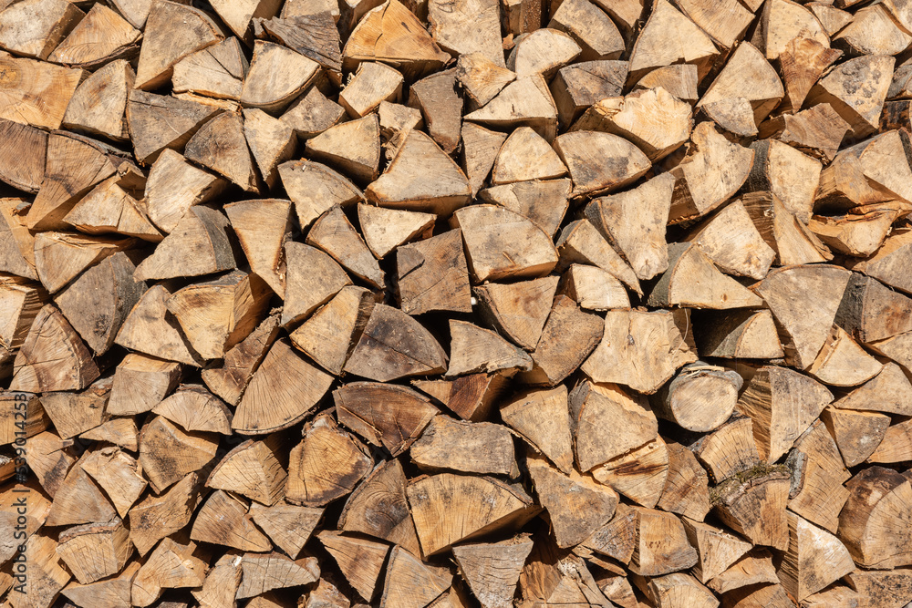 Stack of firewood in the rural place Stack of firewood in the rural place