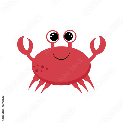 Obraz na płótnie Crab toy icon. Big eyes, claws. Cute cartoon kawaii funny baby character. Sea ocean animal collection. Flat design. Kids print. White background. Isolated. Vector illustration w salonie
