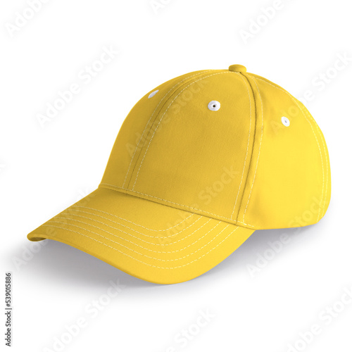 With simple multiple clicks, you may visualize your designs on this Side Perspective View Stylish Sport Hat Mockup In Lemon Zest Color.
