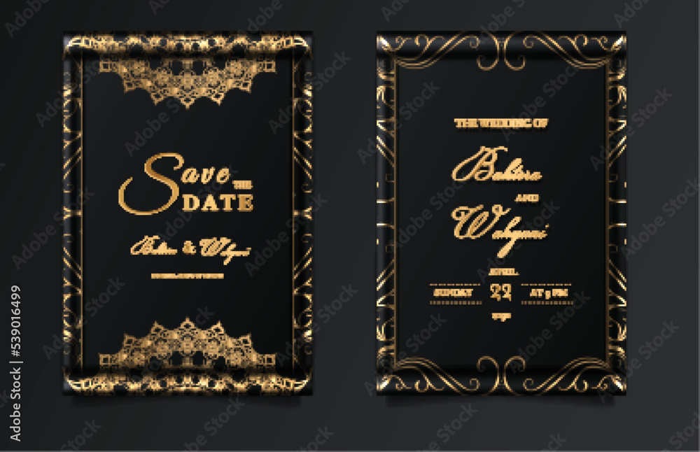 luxury elegant wedding invitation template design set luxury elegant wedding invitation template design set