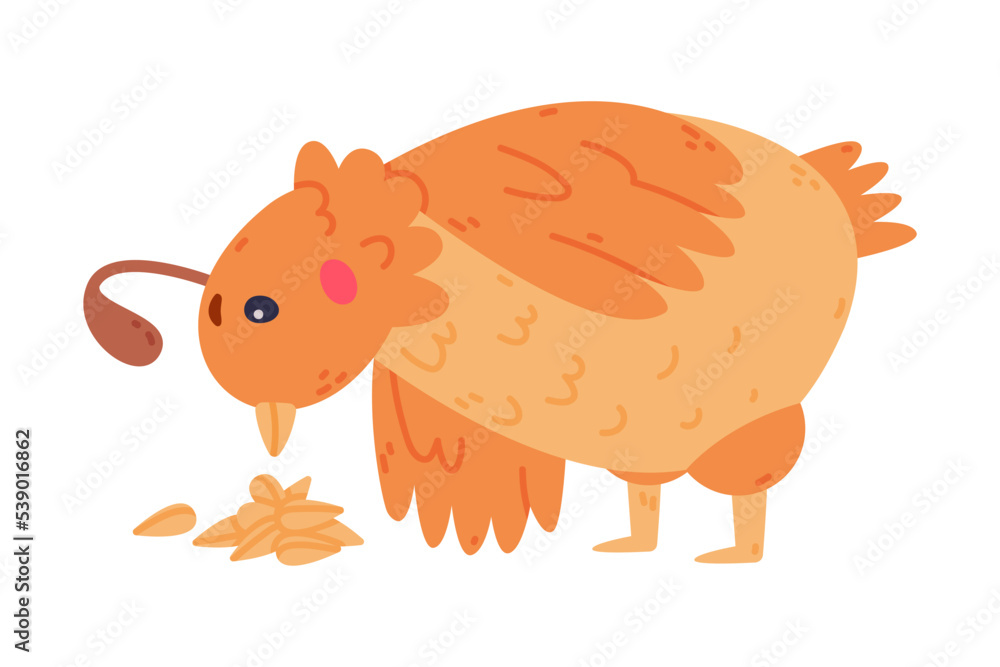 Quail Bird with Crest and Feathers Pecking Seeds Vector Illustration Quail Bird with Crest and Feathers Pecking Seeds Vector Illustration