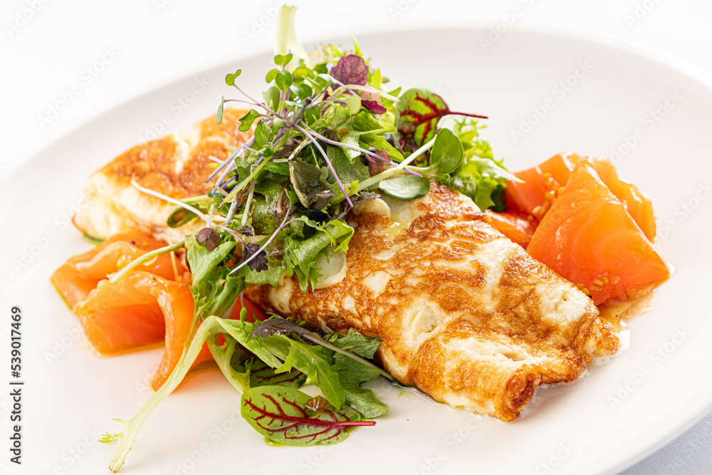 omelet with fresh vegetables and salmon omelet with fresh vegetables and salmon