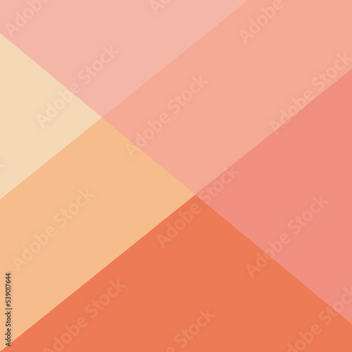 Abstract colorful illustration with pink, pastel pink, orange, pastel orange geometric shapes