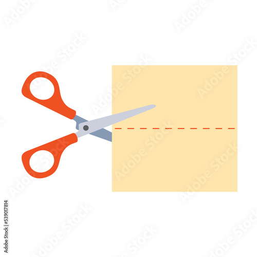 Drawing Of Cutting Paper With Scissors