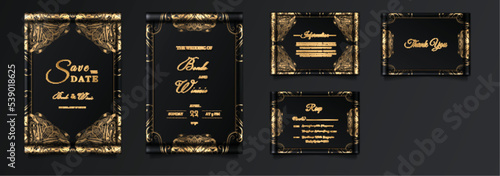 luxury vintage wedding invitation set