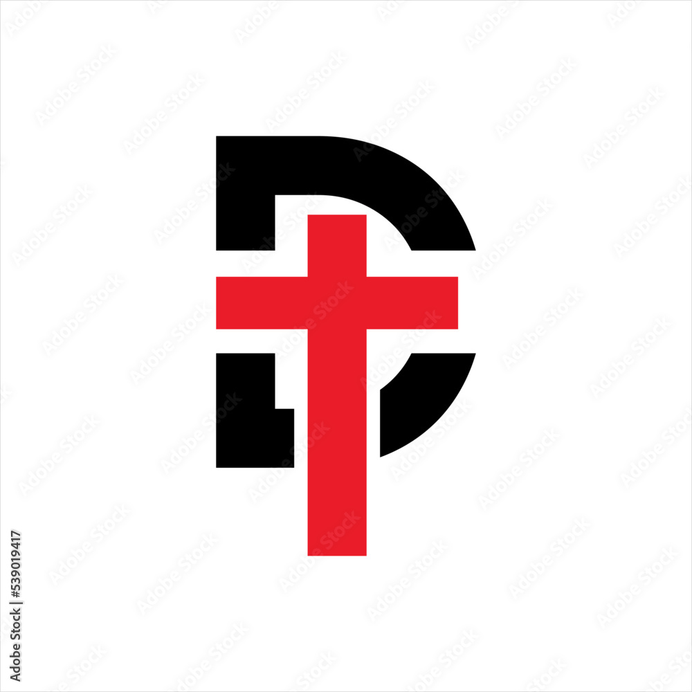 Letter D vector logo design with a cross in the middle. Letter D vector logo design with a cross in the middle.