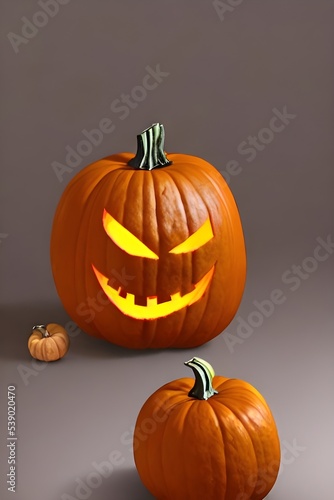 Illustration of an orange Halloween Pumpkin . High quality illustration