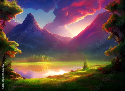 This fantasy backround is perfect to decorate your anime, manga or videogame project. This illustration can be also used in a photorealistic style, adding a touch of magical realism to a scene.