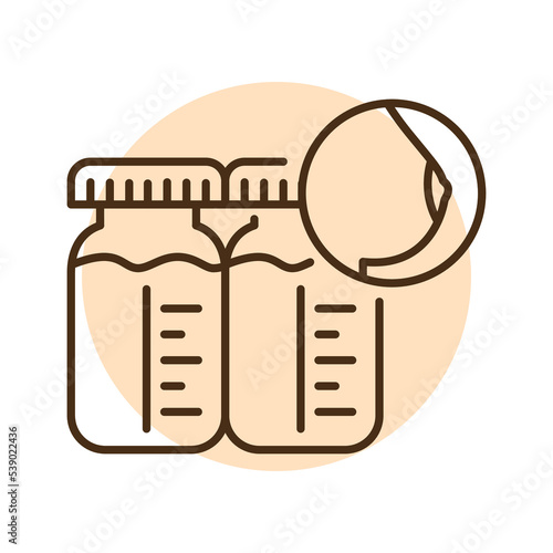 Donor breast milk color line icon. Human diseases.