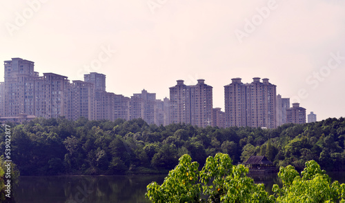 A Group of Developing Construction High Buildings City Skyline Apartments in a City in China