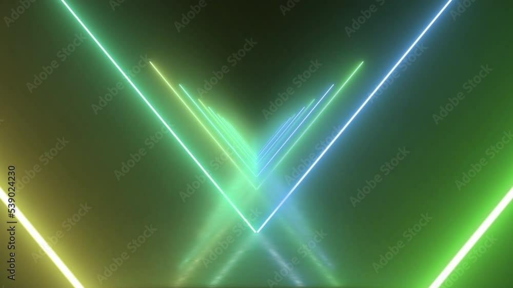 Futuristic triangle neon portal. Looped background Futuristic triangle neon portal. Looped background