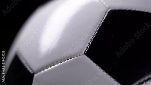 Black White Soccer Ball Shot Closeup, Football photo