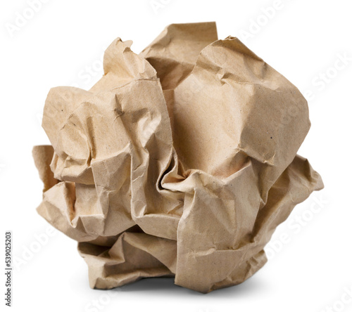 Fotografie Crumbled paper ball isolated over the white background