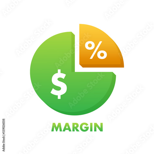 Margin icon. Business Management. Financial Banking Percentage Credit. Vector stock illustration.