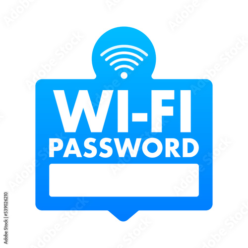 Free WiFi Password Symbol Sign. Vector stock illustration.