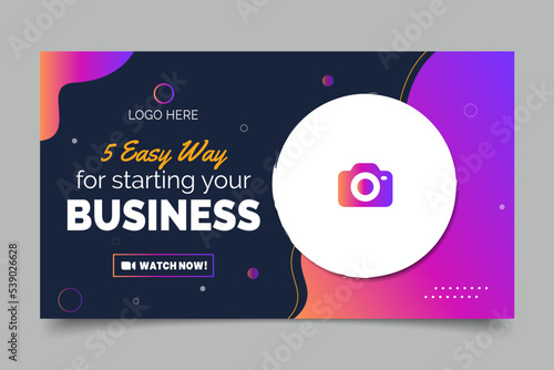 Editable Video Thumbnail and Web Banner Design, Colorful, Gradient, Custom. 