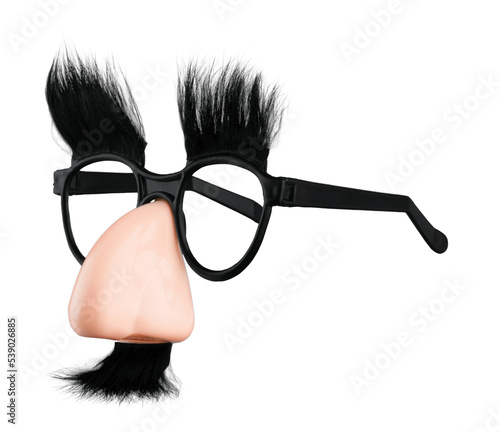 Glasses and Nose with Mustache mask Isolated on White Background.