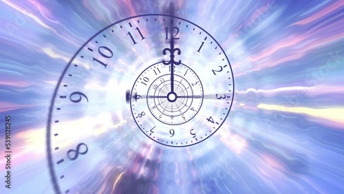 Blue energy futuristic time spiral infinity clock