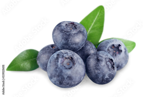 Papier peint Fresh Ripe Blueberries on white background