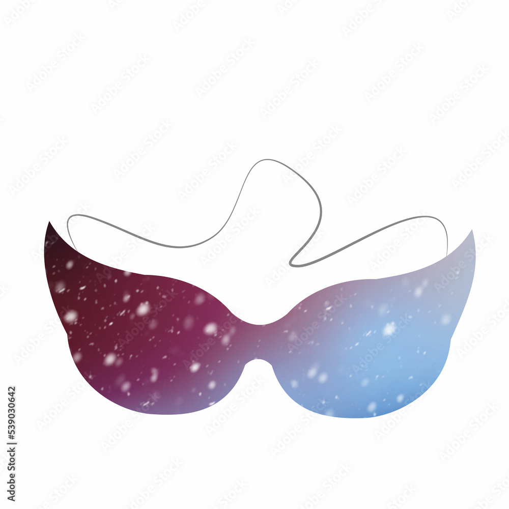 silhouette christmas mask with red and blue background silhouette christmas mask with red and blue background