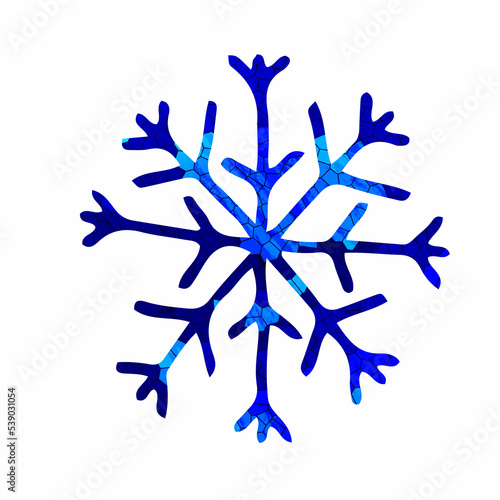 silhouette Snowflake with blue background