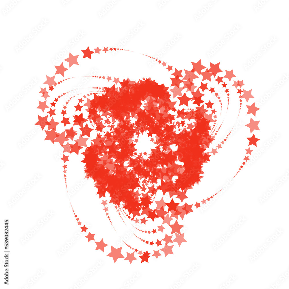 Isolated graphics made up of red flowing stars for overlay Isolated graphics made up of red flowing stars for overlay