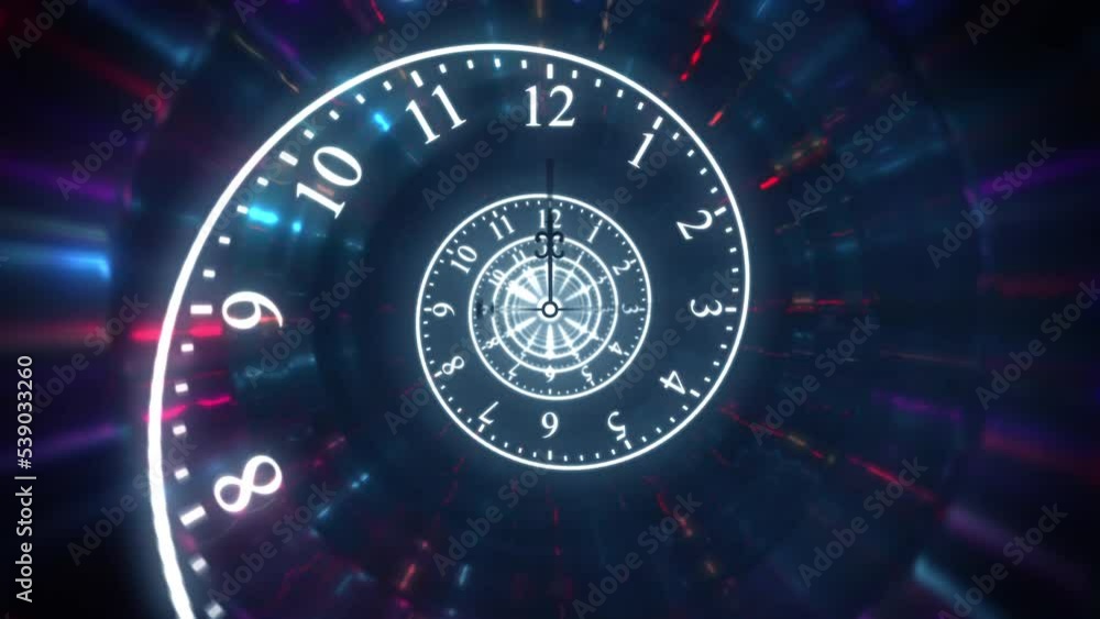 Spiral Arabic Numerals Clock Dial Time Spin Animation Spiral Arabic Numerals Clock Dial Time Spin Animation