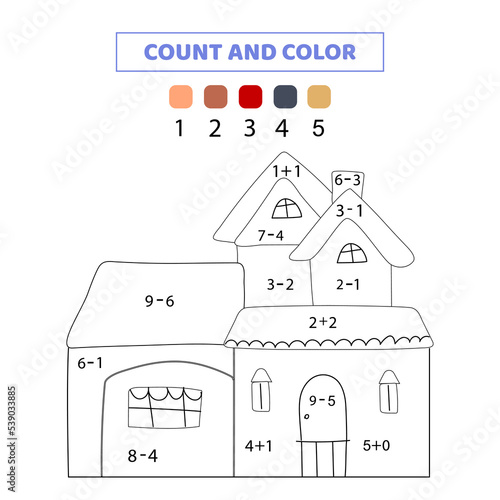 Count and color worksheet for children.