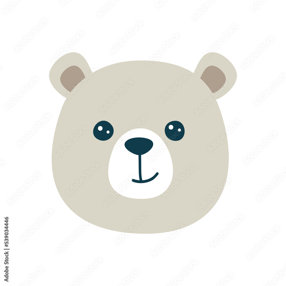 Vector illustration of a cute muzzle of a polar bear Vector illustration of a cute muzzle of a polar bear