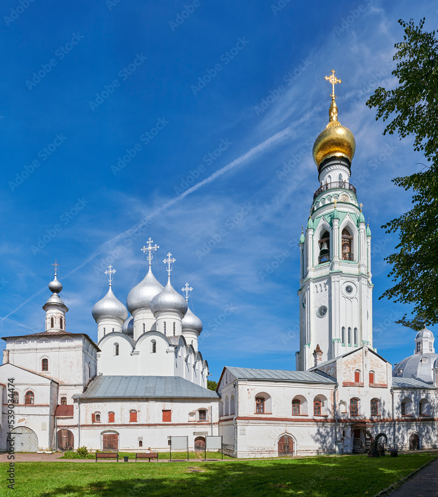 Russia. City of Vologda. Kremlin Square. Holy Cross Church, St. Sophia Cathedral and bell tower