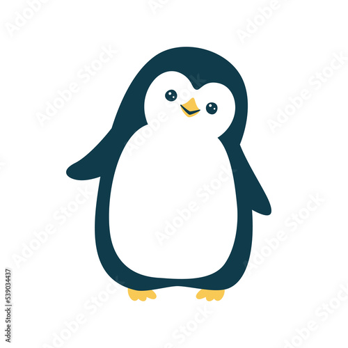 Vector illustration of a cute penguin. Isolated on white background