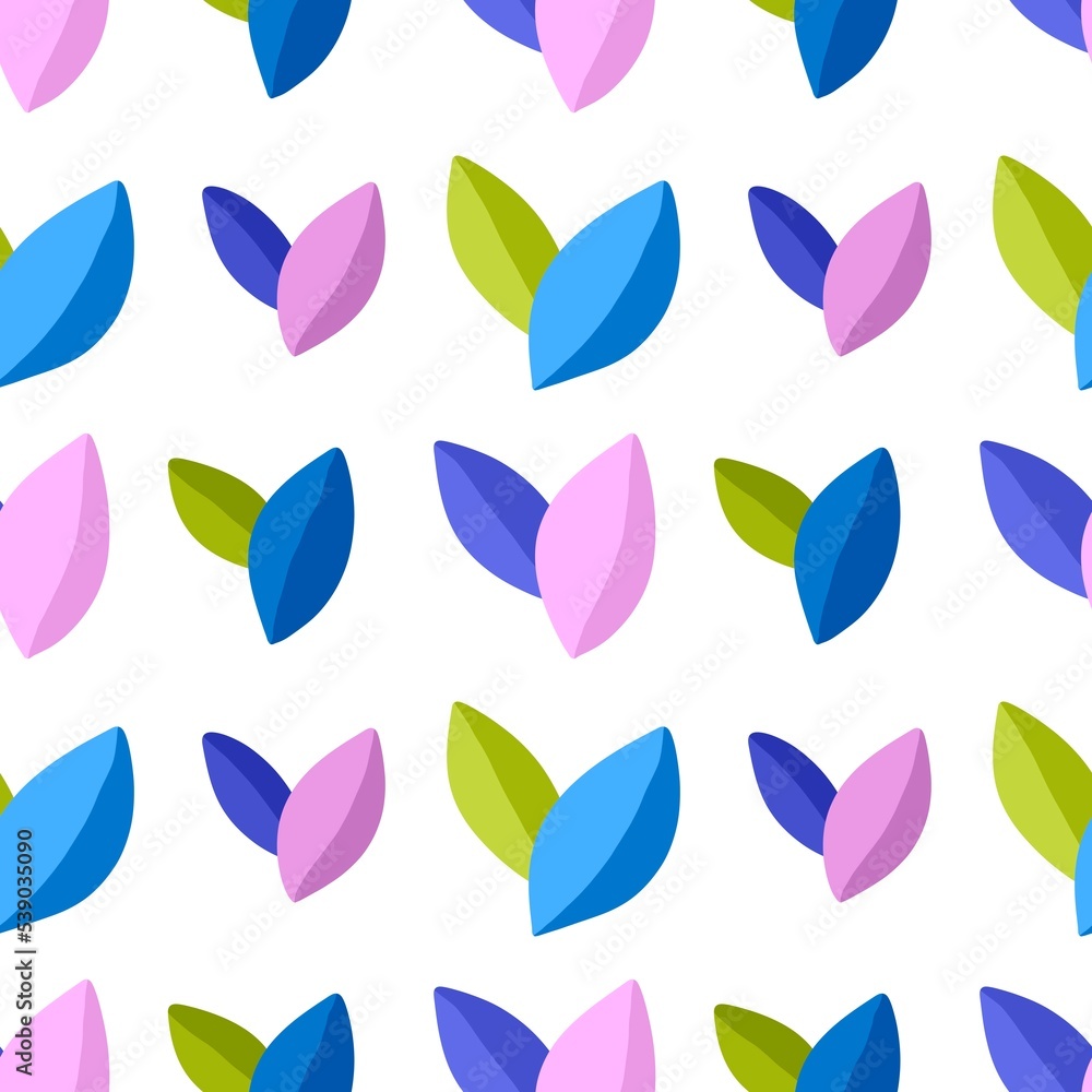 Fototapeta premium Simple floral seamless leaves pattern for fabrics and wrapping paper and gifts and kids