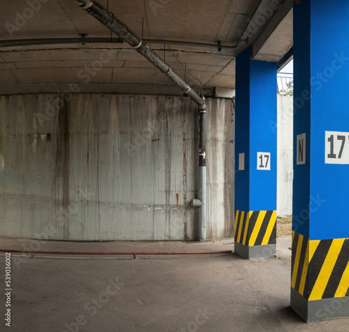 Parking under the building. photo