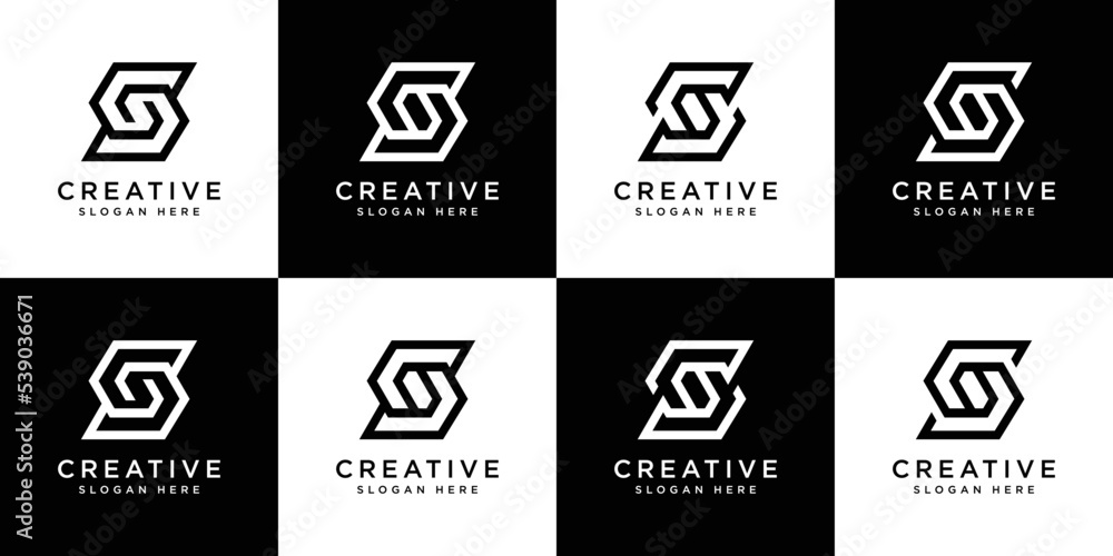 set of Initial letter S Logo design vector