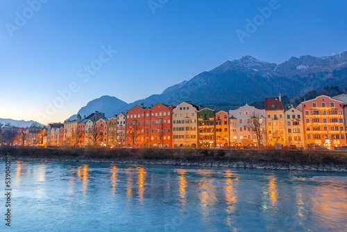 Print op canvas Innsbruck at night