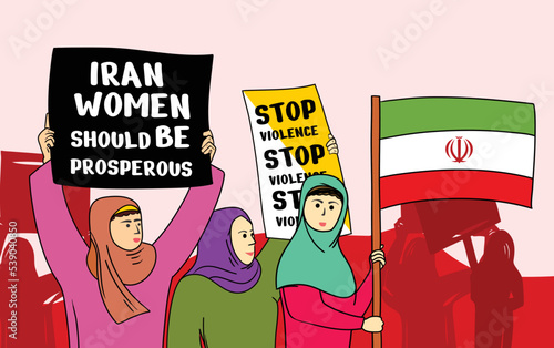 protest banner design in demonstration for iranian women