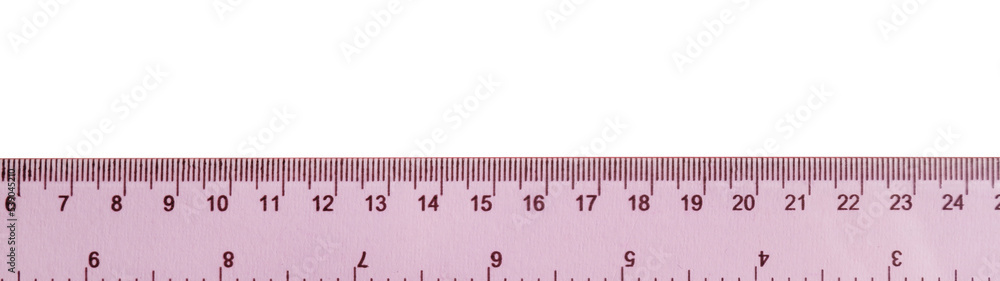 Ruler with measuring length markings in centimeters isolated on white, top view Ruler with measuring length markings in centimeters isolated on white, top view