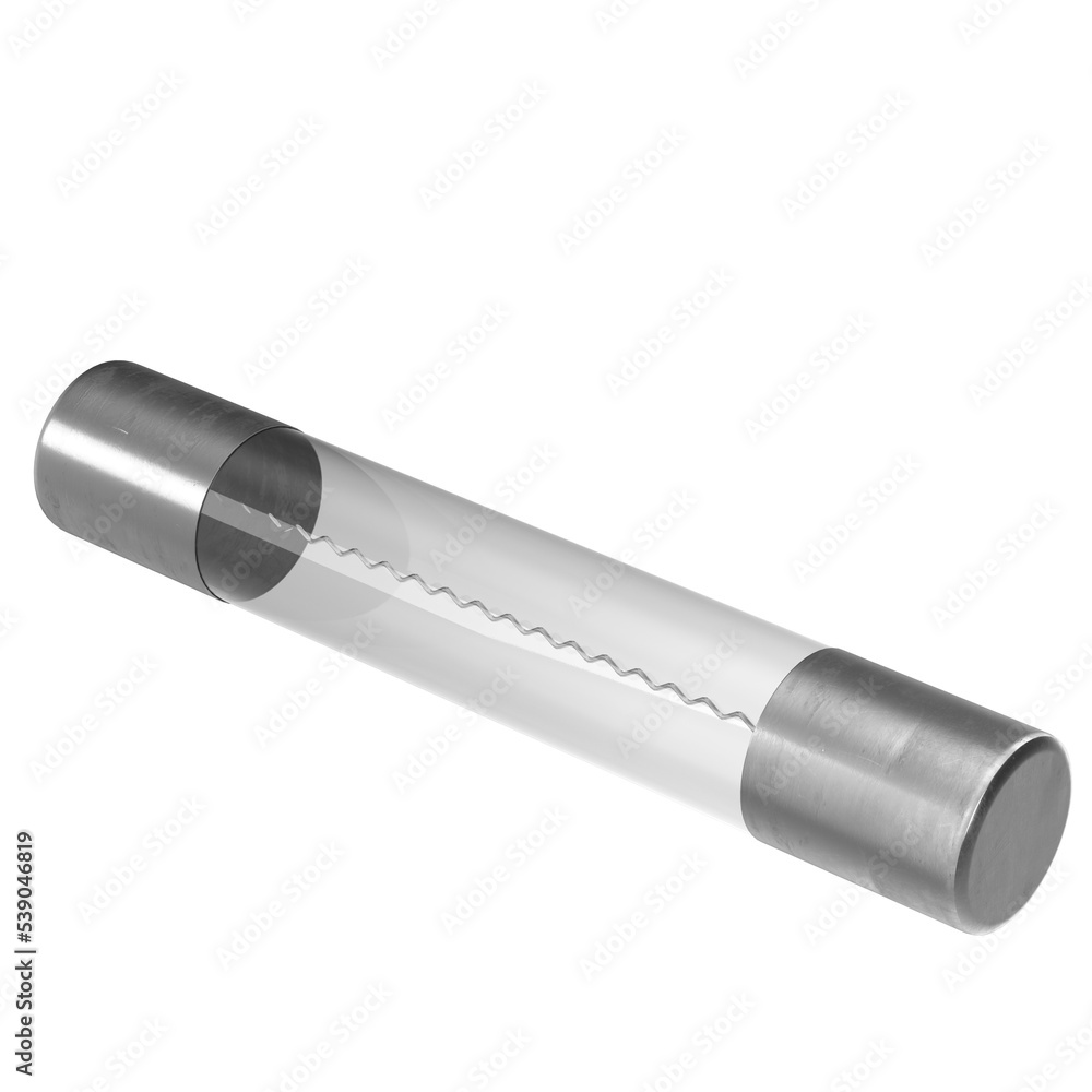 3d rendering illustration of an electronic axial fuse 3d rendering illustration of an electronic axial fuse