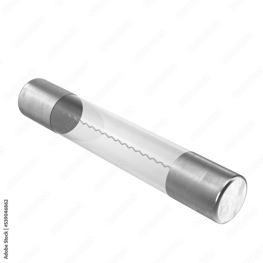 3d rendering illustration of an electronic axial fuse 3d rendering illustration of an electronic axial fuse