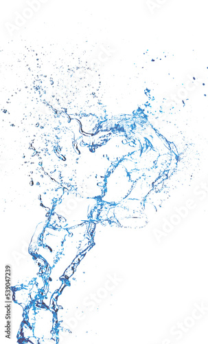 Abstract clear water splash on white background