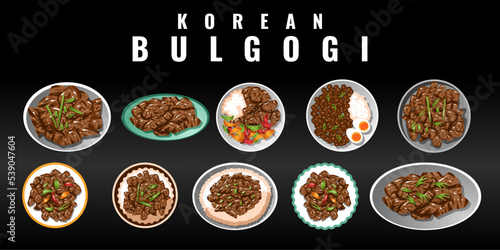 Bulgogi vector set collection graphic design