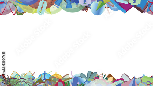 Background pattern abstract seamless design texture. Horizontal stripes. Border frame, transparent background. Theme is about ribbons, razor blade, new, element, barber, wrapped, abstract