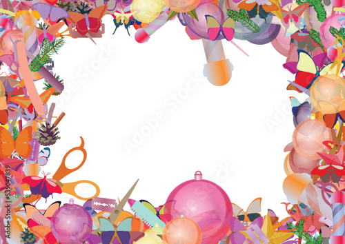 Background pattern abstract seamless design texture. Border frame, transparent background. Theme is about ornate, design, colorful, element, Pipevine, wild, new year, delicate, repeat