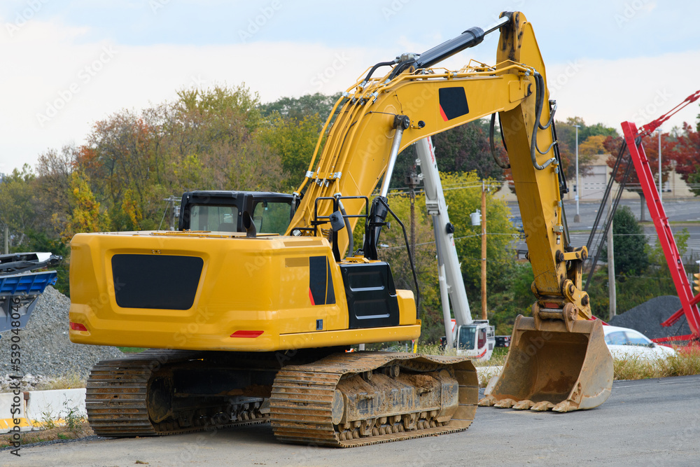 tracked excavator land working