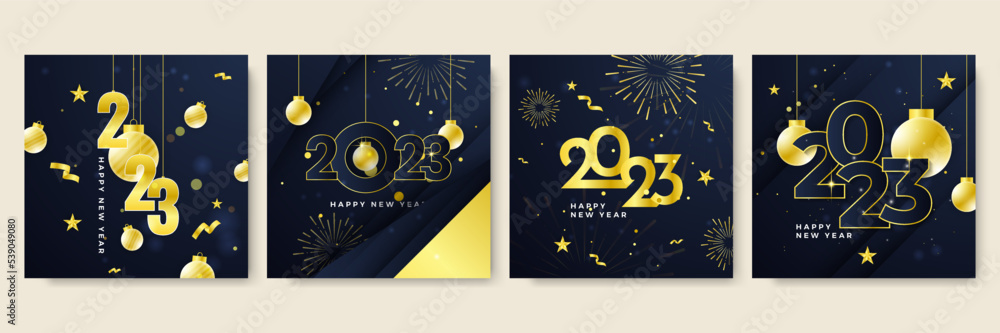 Happy new year 2023 social media template and greeting card design Happy new year 2023 social media template and greeting card design