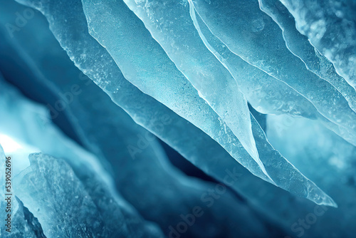 Cracked Ice. Blue Christmas textured background. Winter surface. Illustration Art